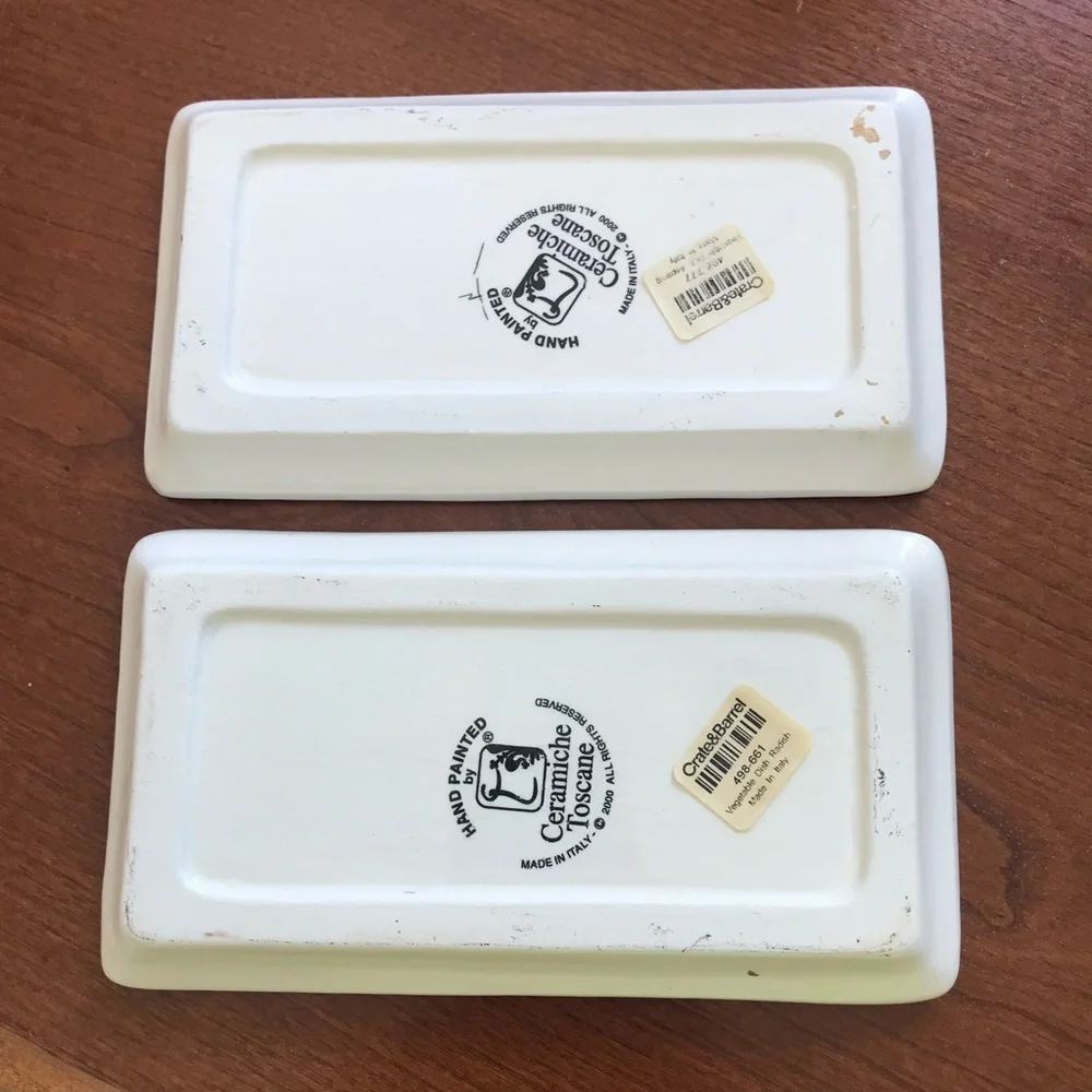 Crate & Barrel Vintage Ceramiche Toscane Handpainted Vegetable Set